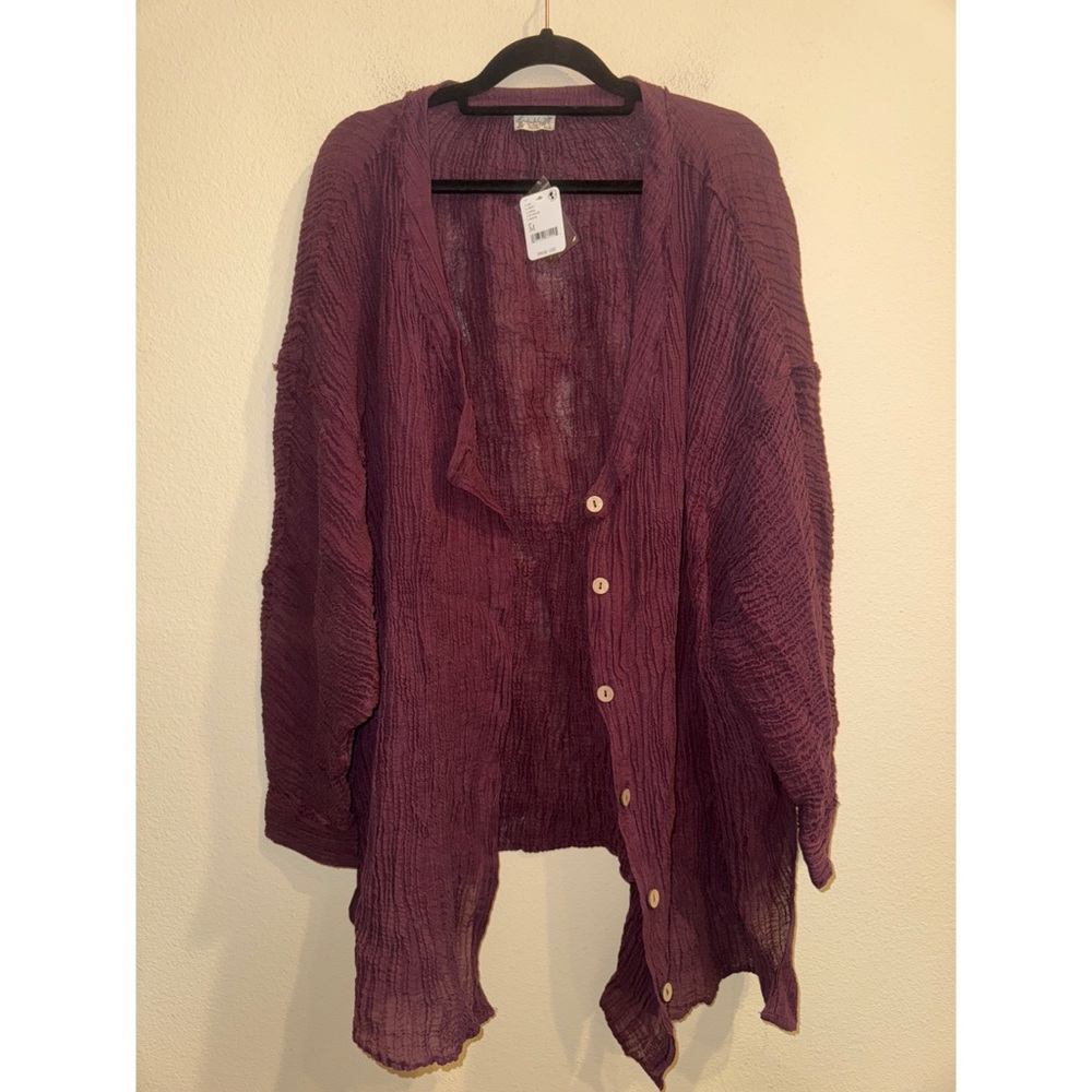 Free People Mulberry Gauze Oversized Blouse‎ Size Medium NWT